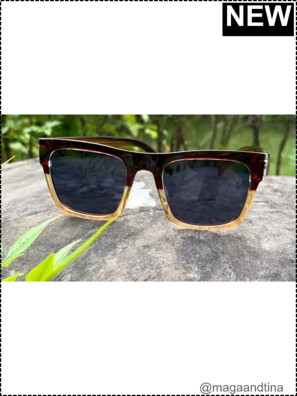 Oversized Acetate Square Sunglasses Polarized UV Protection